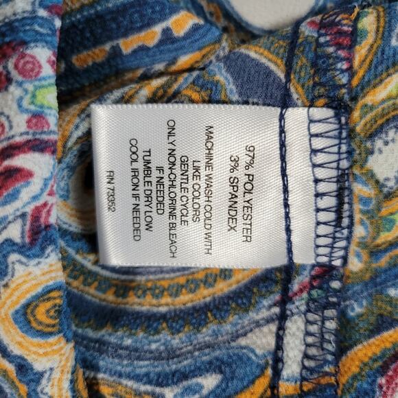 Valerie Stevens Bell Sleeve Paisley Top Medium - Picture 7 of 9